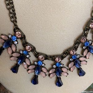 Embellished Statement Necklace with Faux Gems